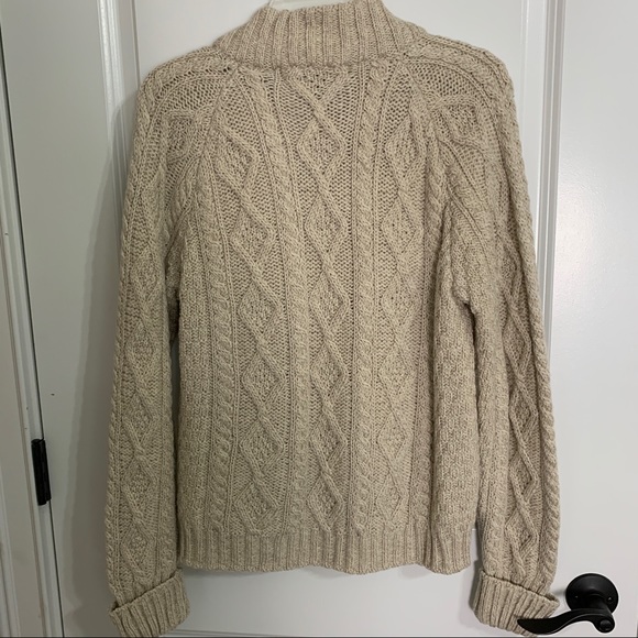 INIS CRAFTS Chunky Cabled Fisherman Zip Cardigan - Picture 2 of 7